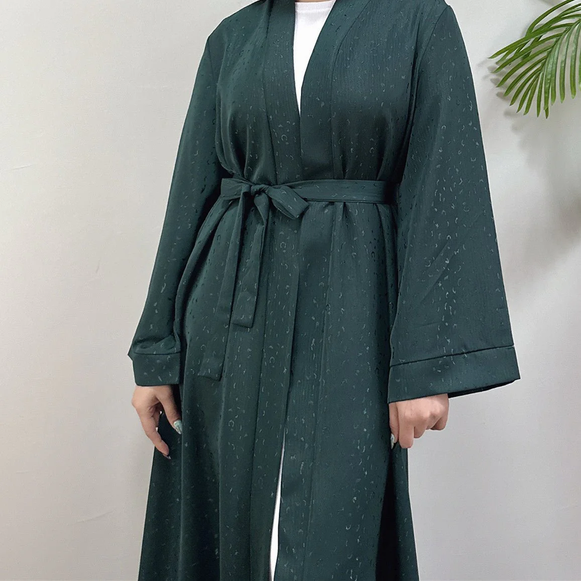 Modest Elegant Dress 3D Textured Printer with Flared Sleeves(MOA210) - Image 12