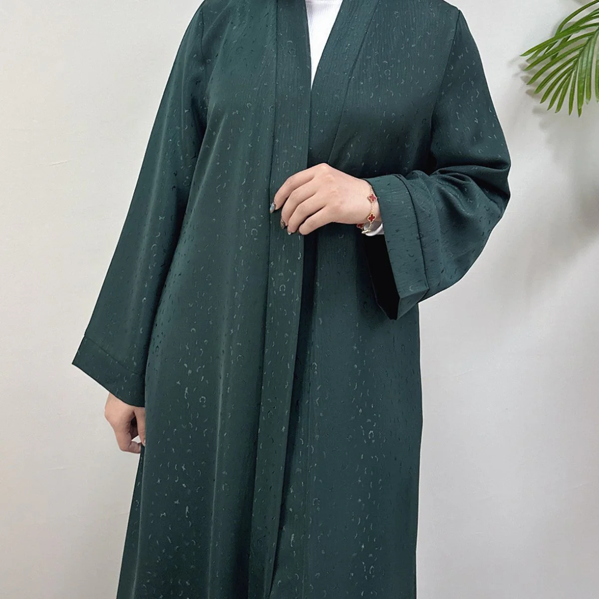 Modest Elegant Dress 3D Textured Printer with Flared Sleeves(MOA210) - Image 13