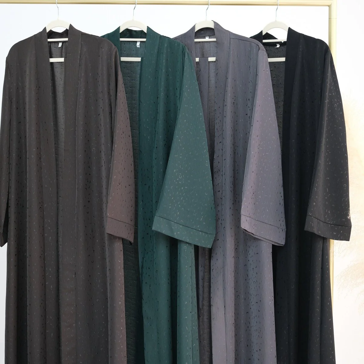 Modest Elegant Dress 3D Textured Printer with Flared Sleeves(MOA210) - Image 17