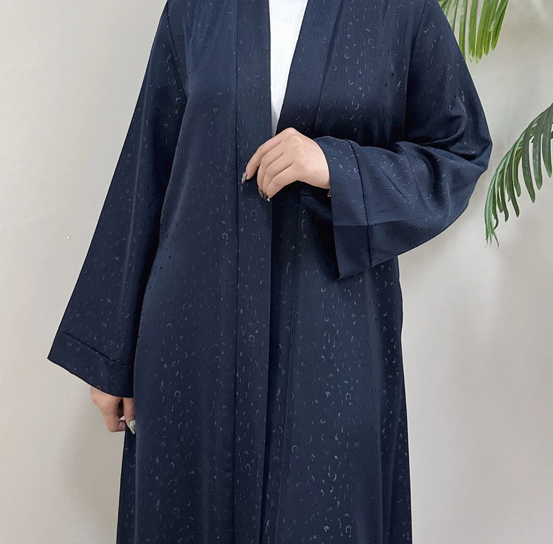 Modest Elegant Dress 3D Textured Printer with Flared Sleeves(MOA210) - Image 8