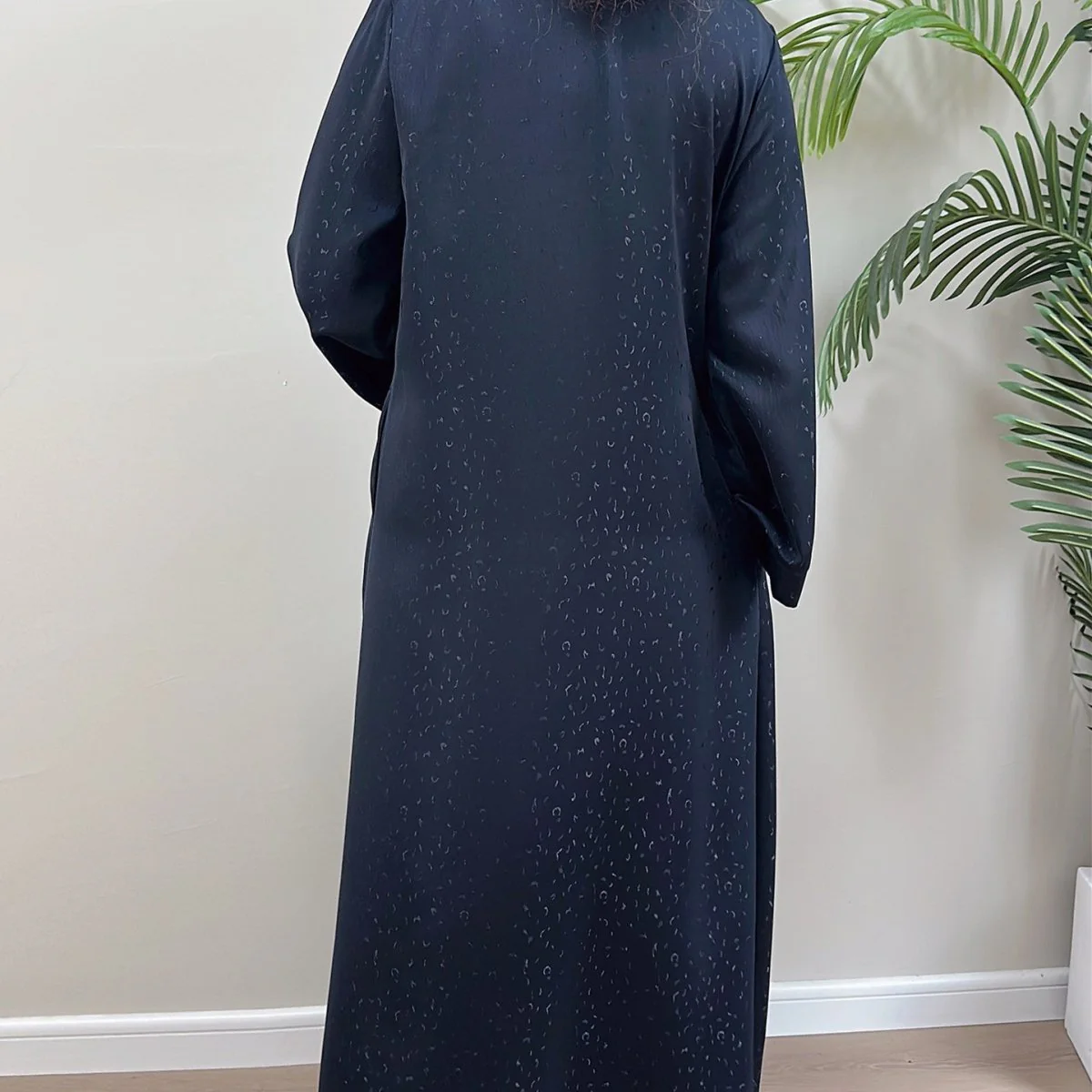 Modest Elegant Dress 3D Textured Printer with Flared Sleeves(MOA210) - Image 9