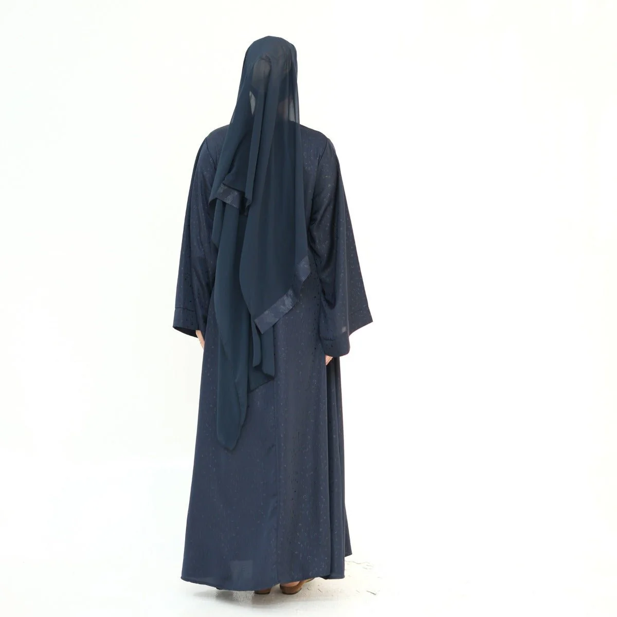 Modest Elegant Solid Color Abaya Robe with Wide Sleeves & Detachable Belt(MA279) - Image 11