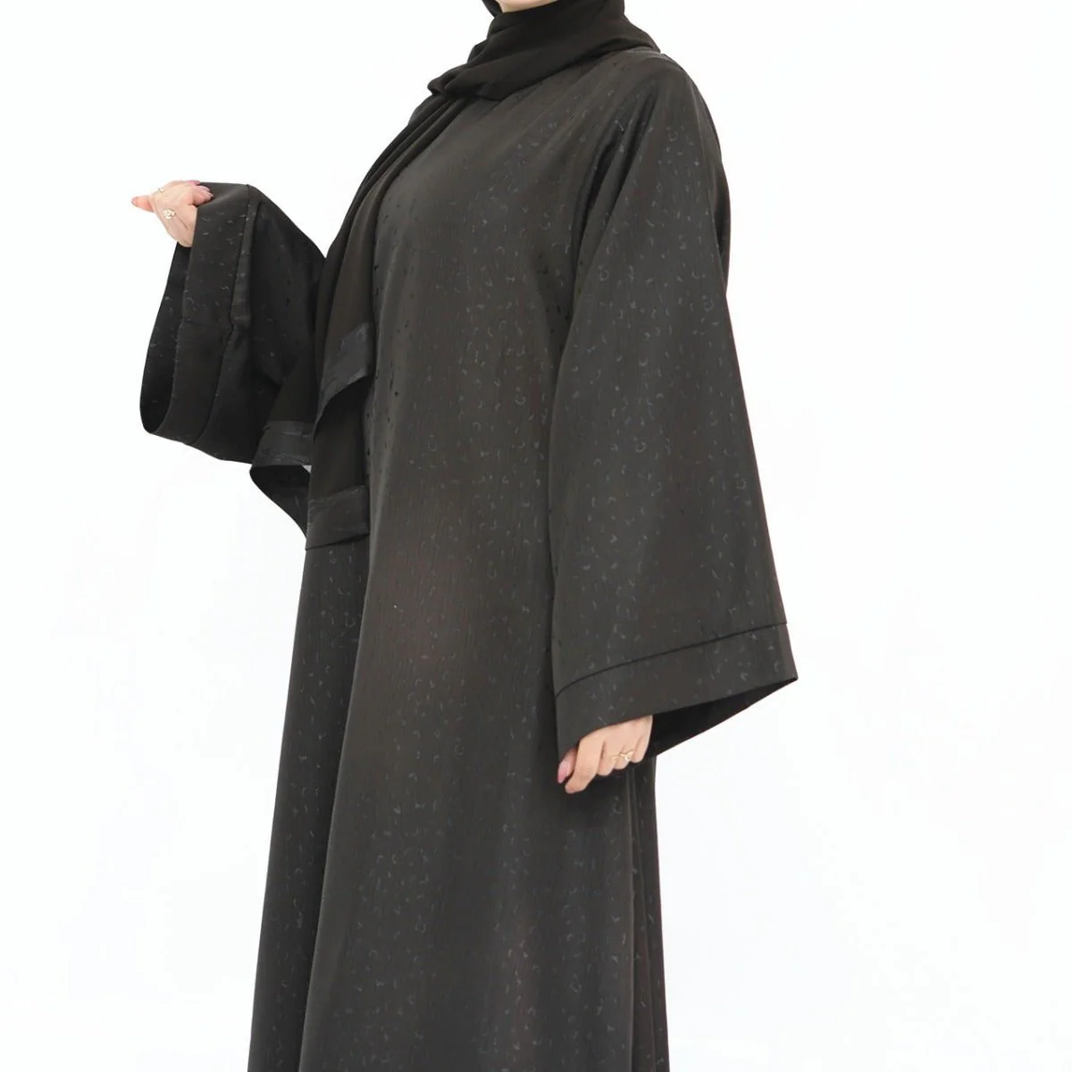 Modest Elegant Solid Color Abaya Robe with Wide Sleeves & Detachable Belt(MA279) - Image 13