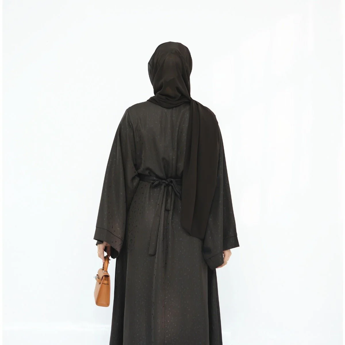 Modest Elegant Solid Color Abaya Robe with Wide Sleeves & Detachable Belt(MA279) - Image 14