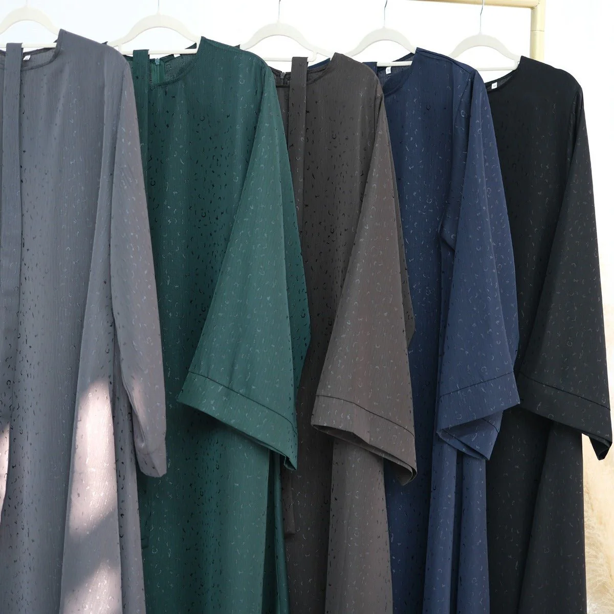 Modest Elegant Solid Color Abaya Robe with Wide Sleeves & Detachable Belt(MA279) - Image 18