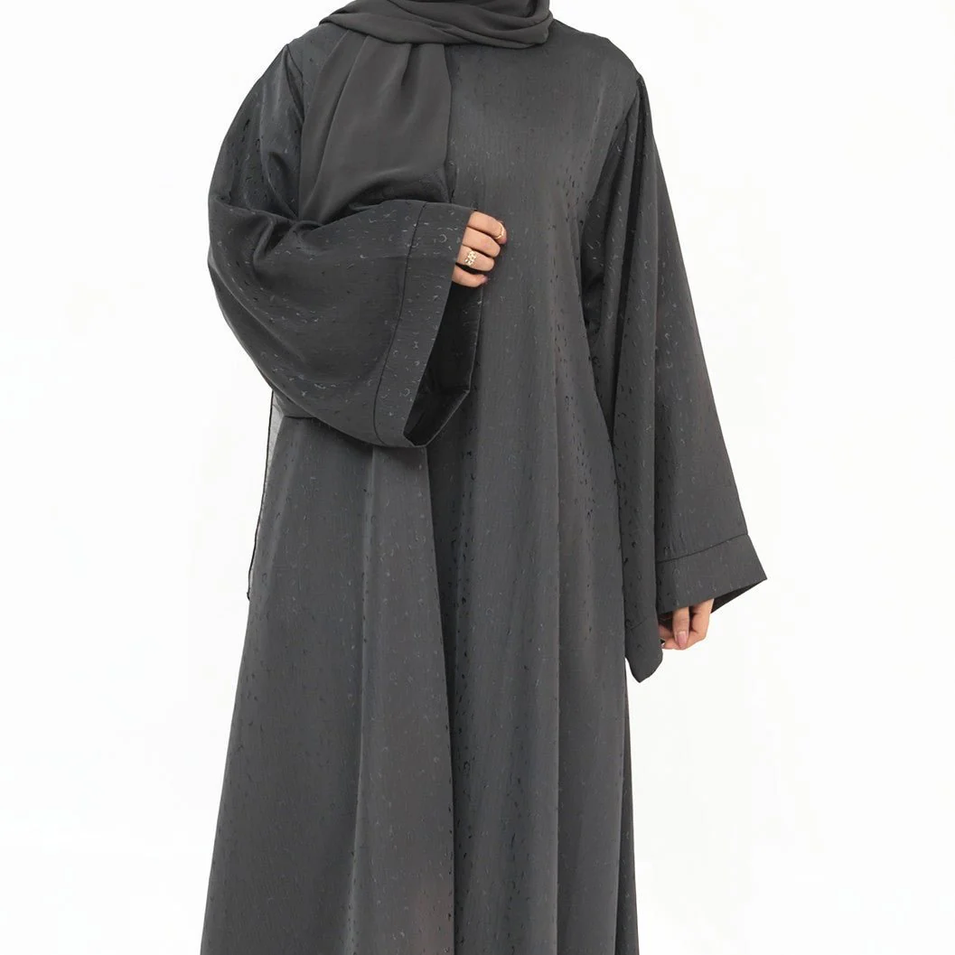 Modest Elegant Solid Color Abaya Robe with Wide Sleeves & Detachable Belt(MA279) - Image 23