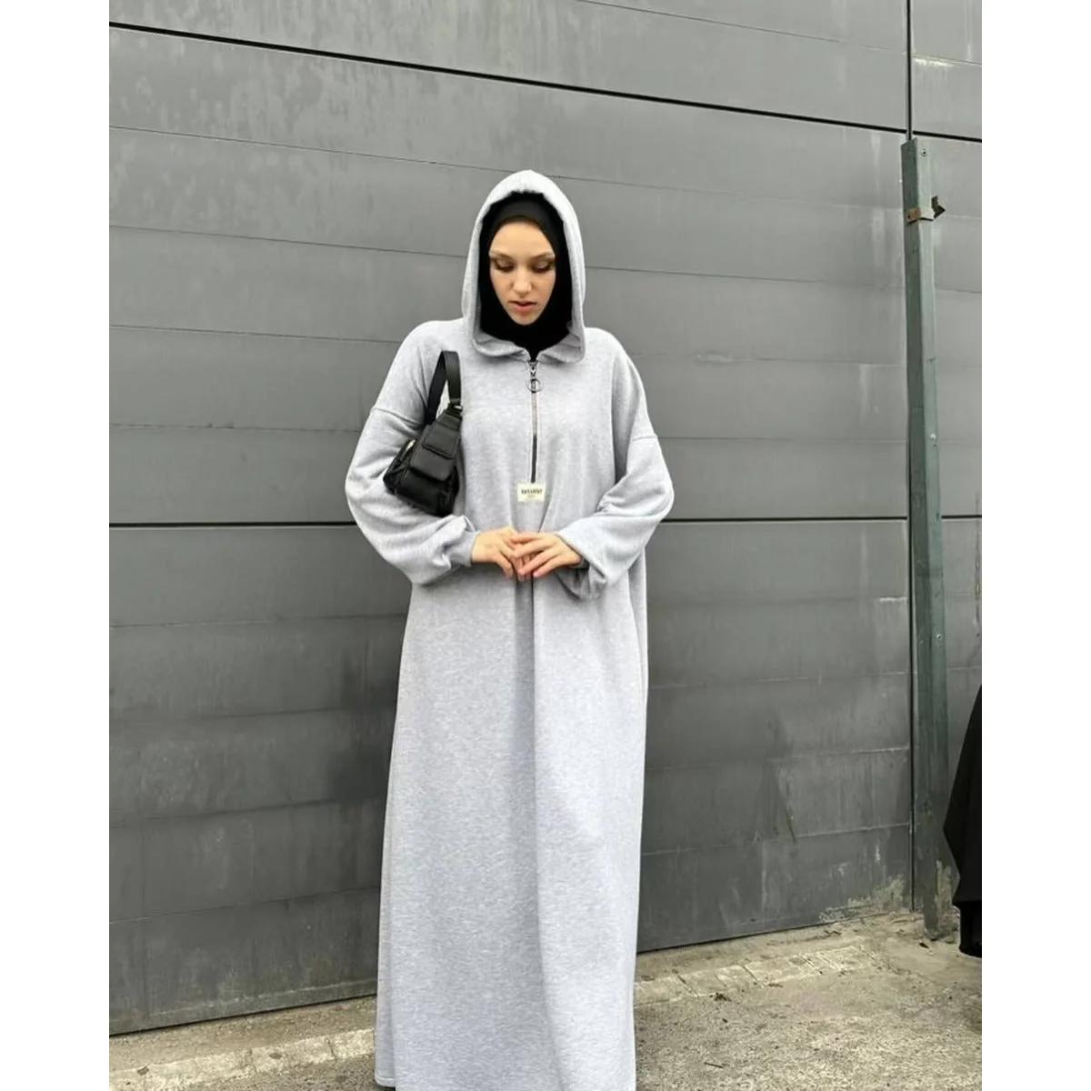 Modest Hooded Dress | Muslim Women's Long Sleeve Casual Abaya (MA257) - Image 6