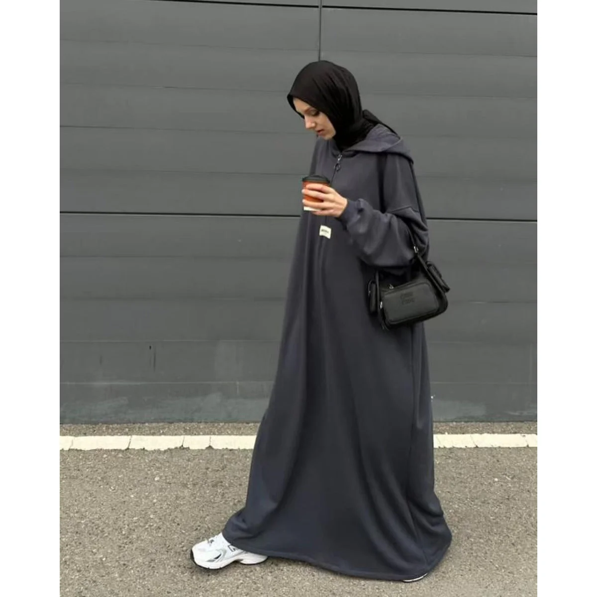 Modest Hooded Dress | Muslim Women's Long Sleeve Casual Abaya (MA257) - Image 9