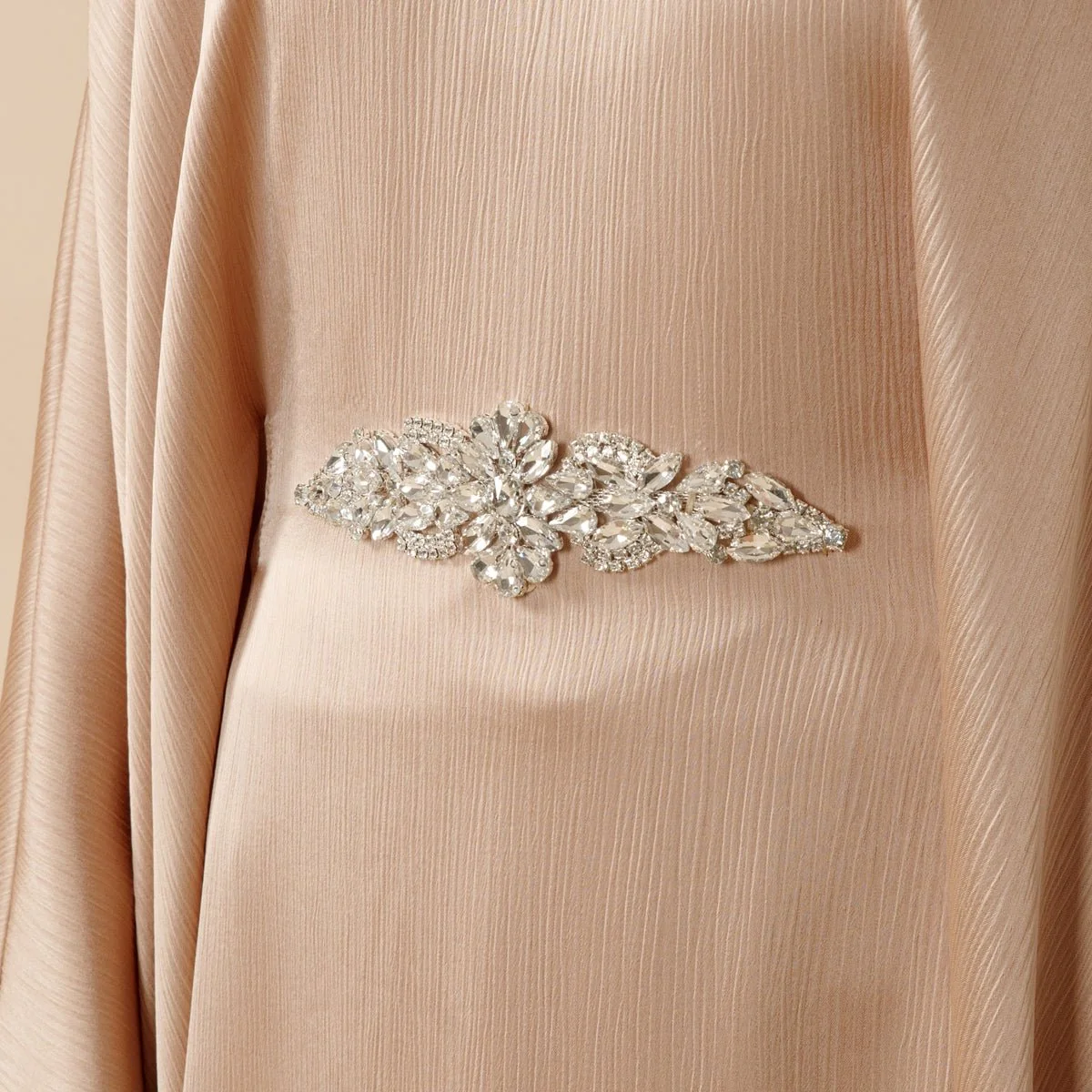 Modest Kaftan for Special Occasions: Batwing Abaya With Rhinestone Waist (MA135) - Image 5