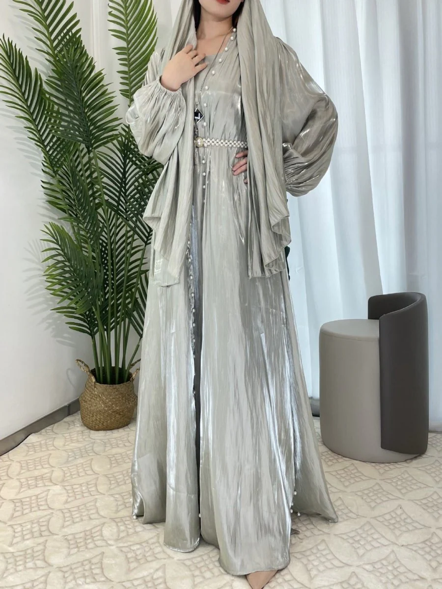 Modest Luxe Pearl-Embellished Streamer Evening Abaya Dress (MOA149) - Image 6