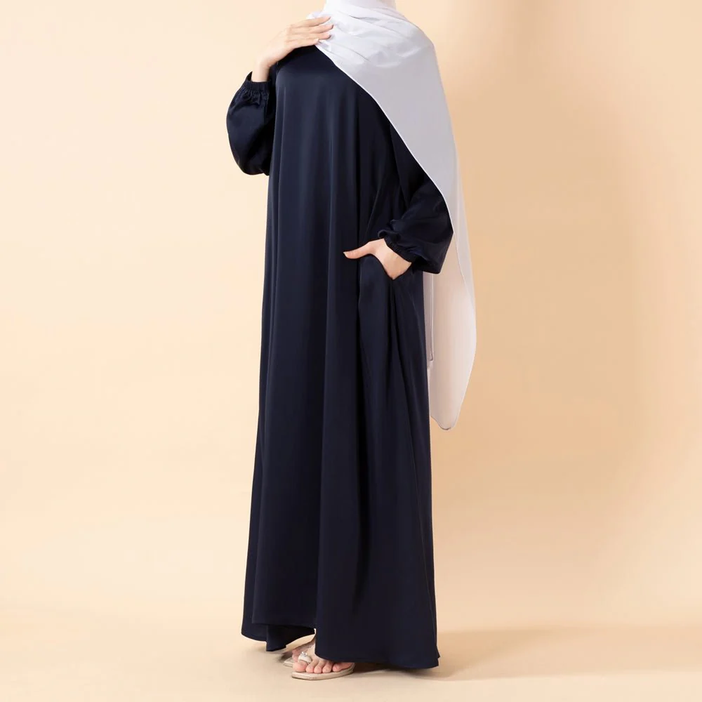 Modest Luxury Premium Satin Abaya | Umbrella Cut A-Line Abaya with Pockets (MA311) - Image 12