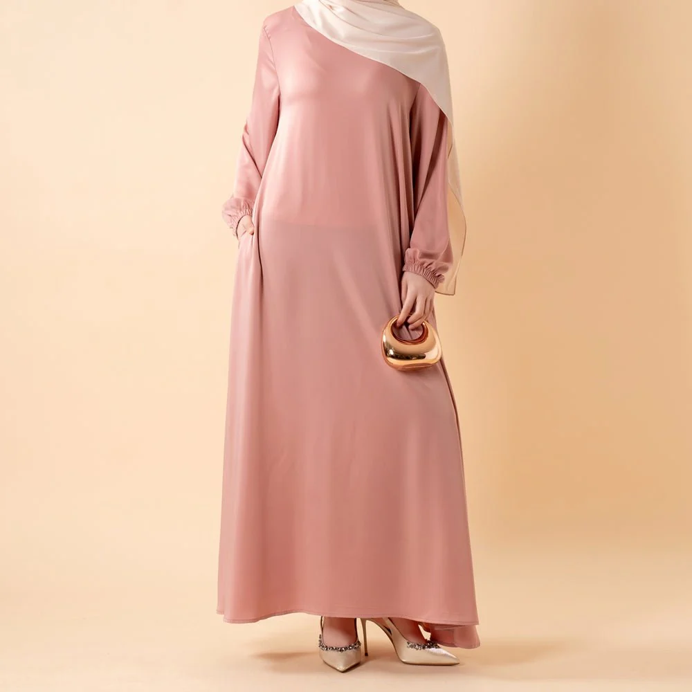 Modest Luxury Premium Satin Abaya | Umbrella Cut A-Line Abaya with Pockets (MA311) - Image 16