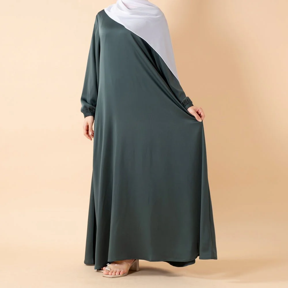 Modest Luxury Premium Satin Abaya | Umbrella Cut A-Line Abaya with Pockets (MA311) - Image 22