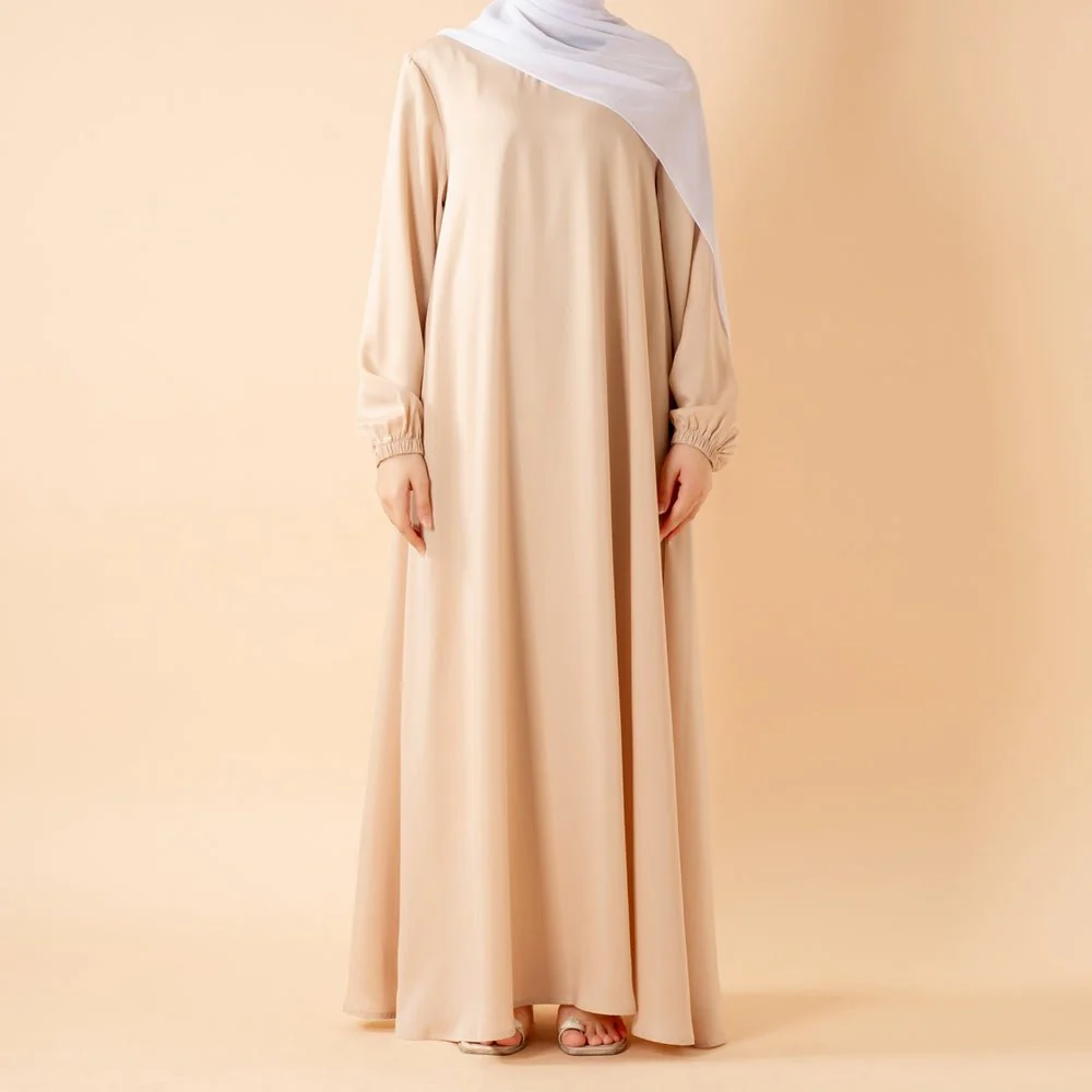 Modest Luxury Premium Satin Abaya | Umbrella Cut A-Line Abaya with Pockets (MA311) - Image 23