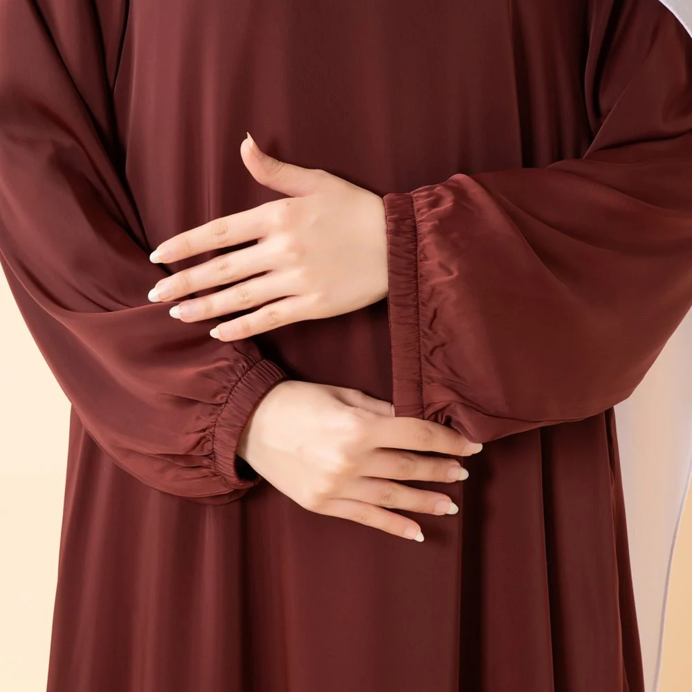 Modest Luxury Premium Satin Abaya | Umbrella Cut A-Line Abaya with Pockets (MA311) - Image 28