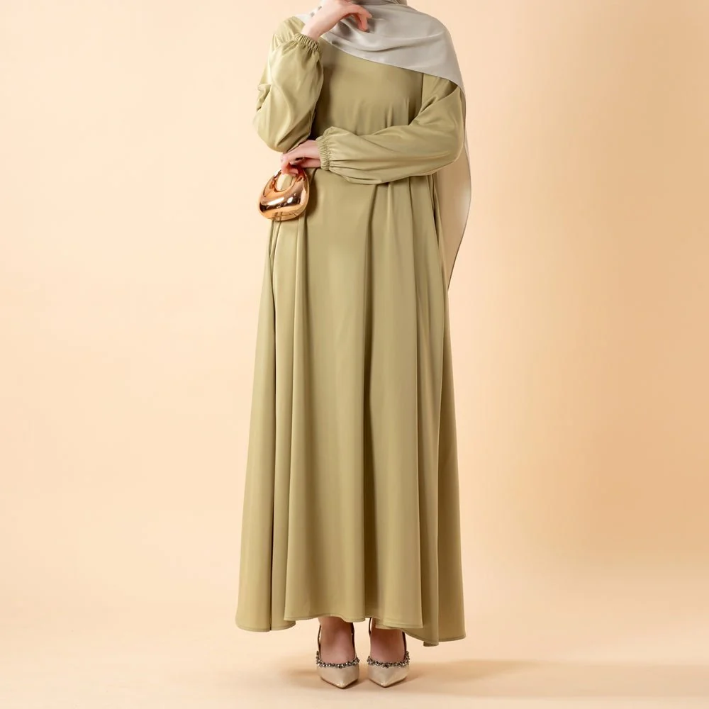 Modest Luxury Premium Satin Abaya | Umbrella Cut A-Line Abaya with Pockets (MA311) - Image 32