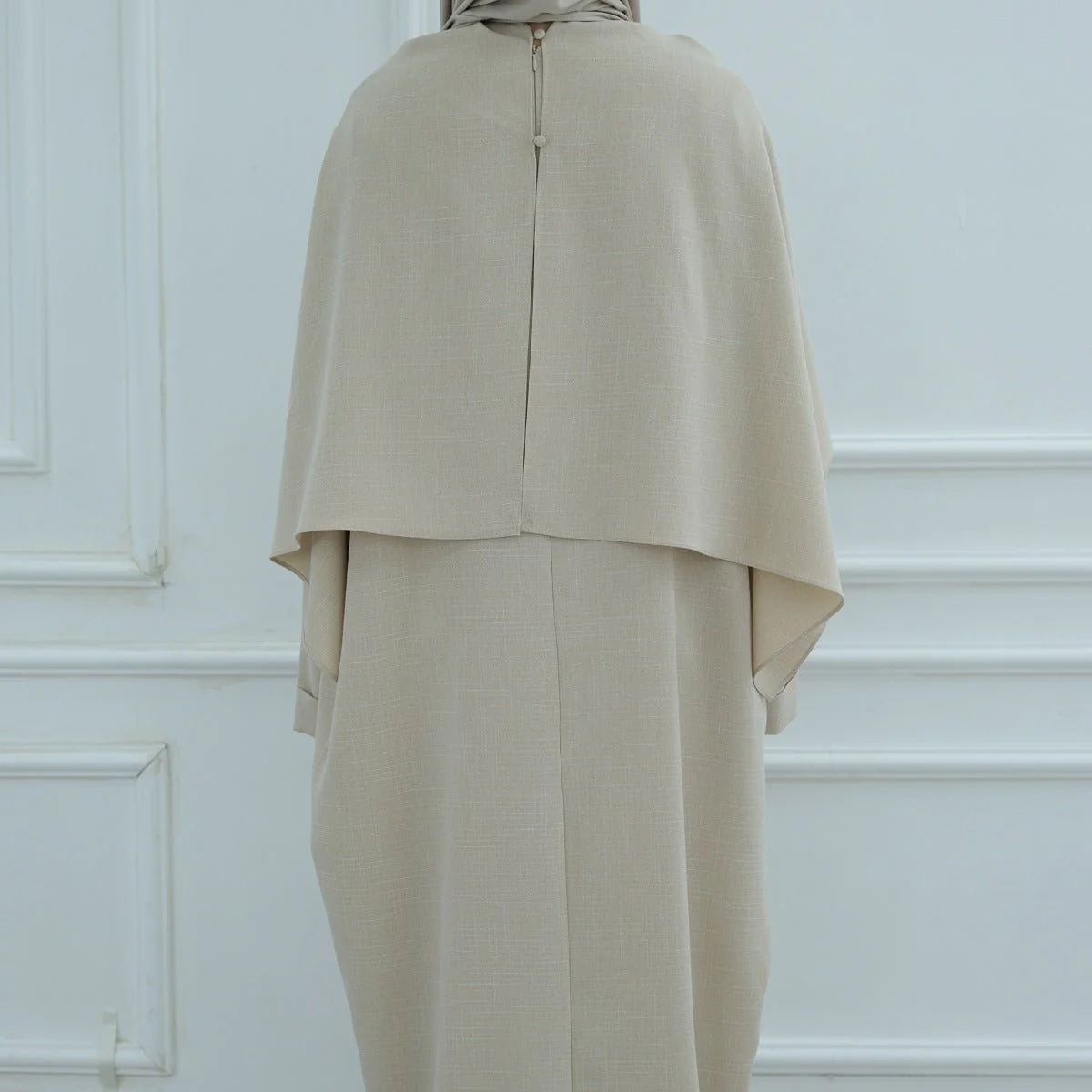 Modest Luxury Robe Dress Set | Premium Muslim Solid Color Two-Piece Abaya (MA249) - Image 13