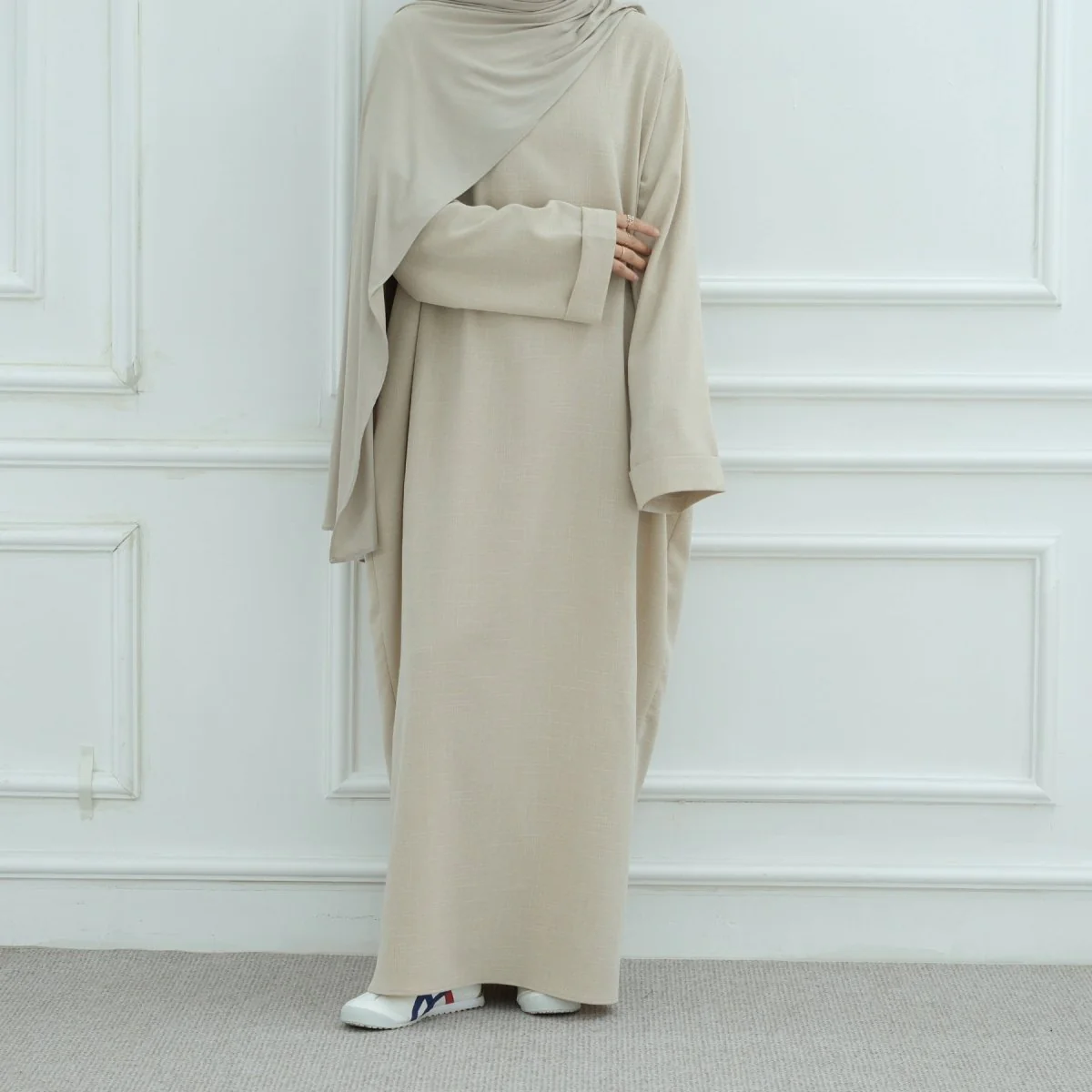 Modest Luxury Robe Dress Set | Premium Muslim Solid Color Two-Piece Abaya (MA249) - Image 14