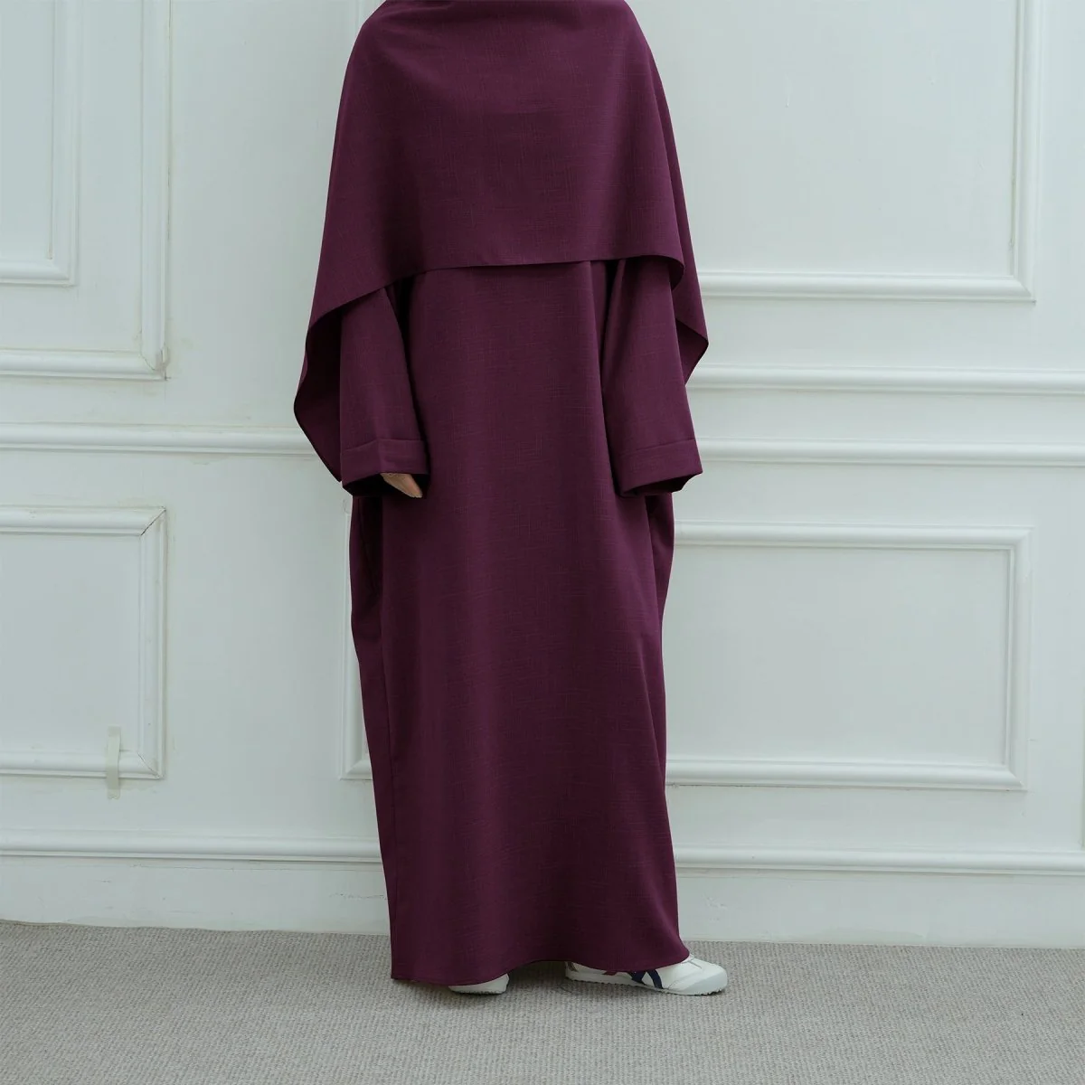 Modest Luxury Robe Dress Set | Premium Muslim Solid Color Two-Piece Abaya (MA249) - Image 17