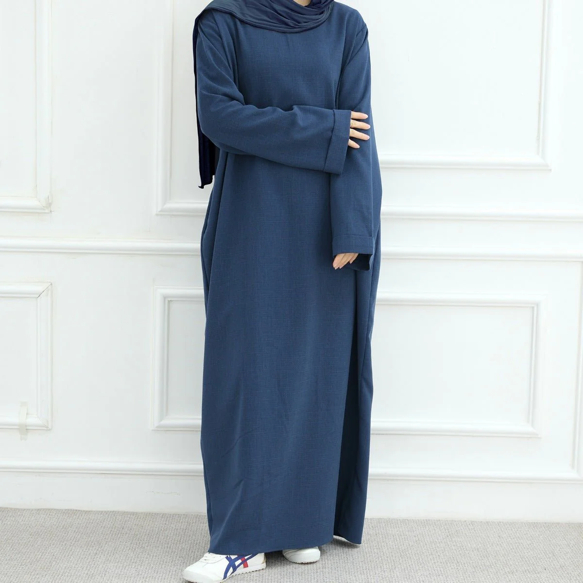 Modest Luxury Robe Dress Set | Premium Muslim Solid Color Two-Piece Abaya (MA249) - Image 3