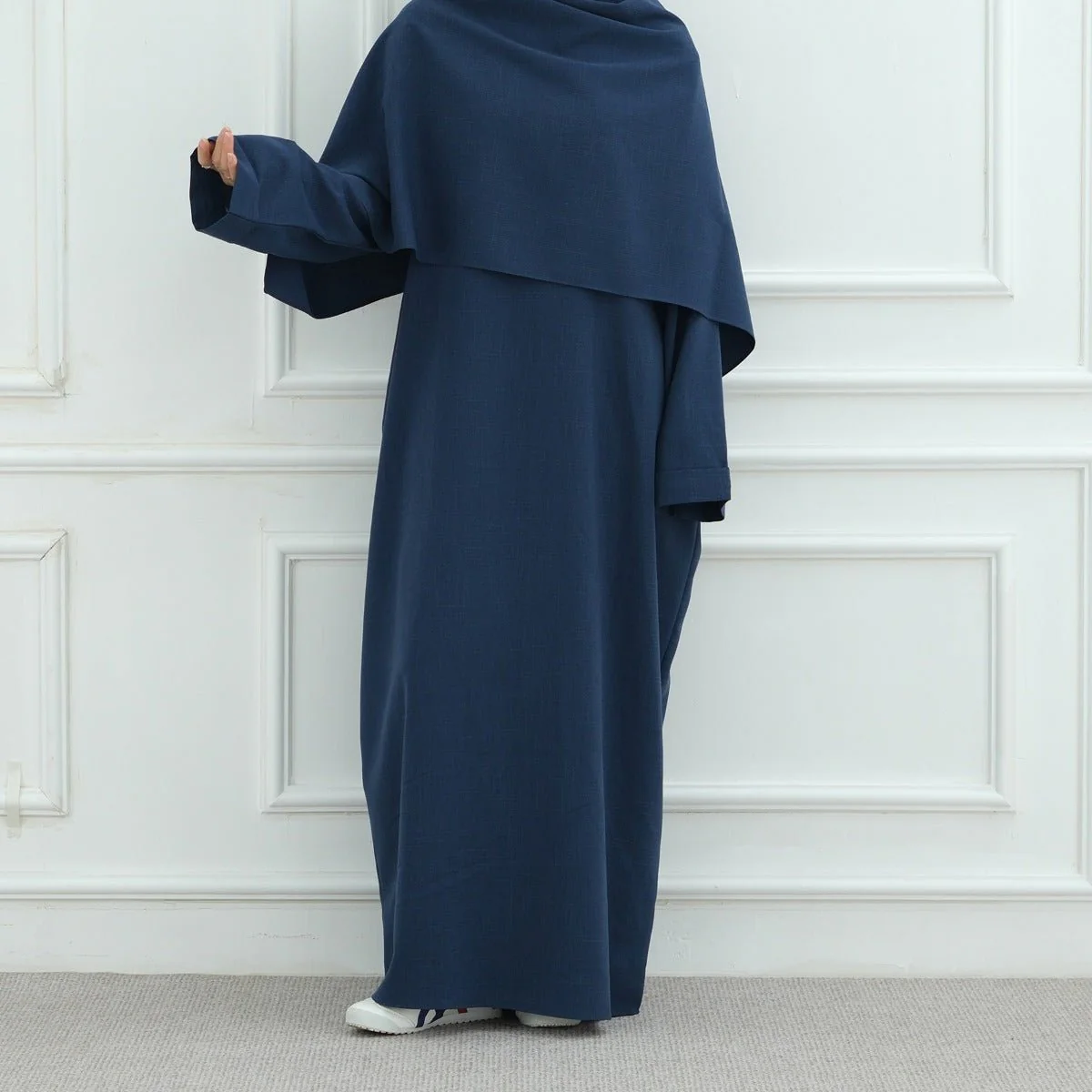 Modest Luxury Robe Dress Set | Premium Muslim Solid Color Two-Piece Abaya (MA249) - Image 4
