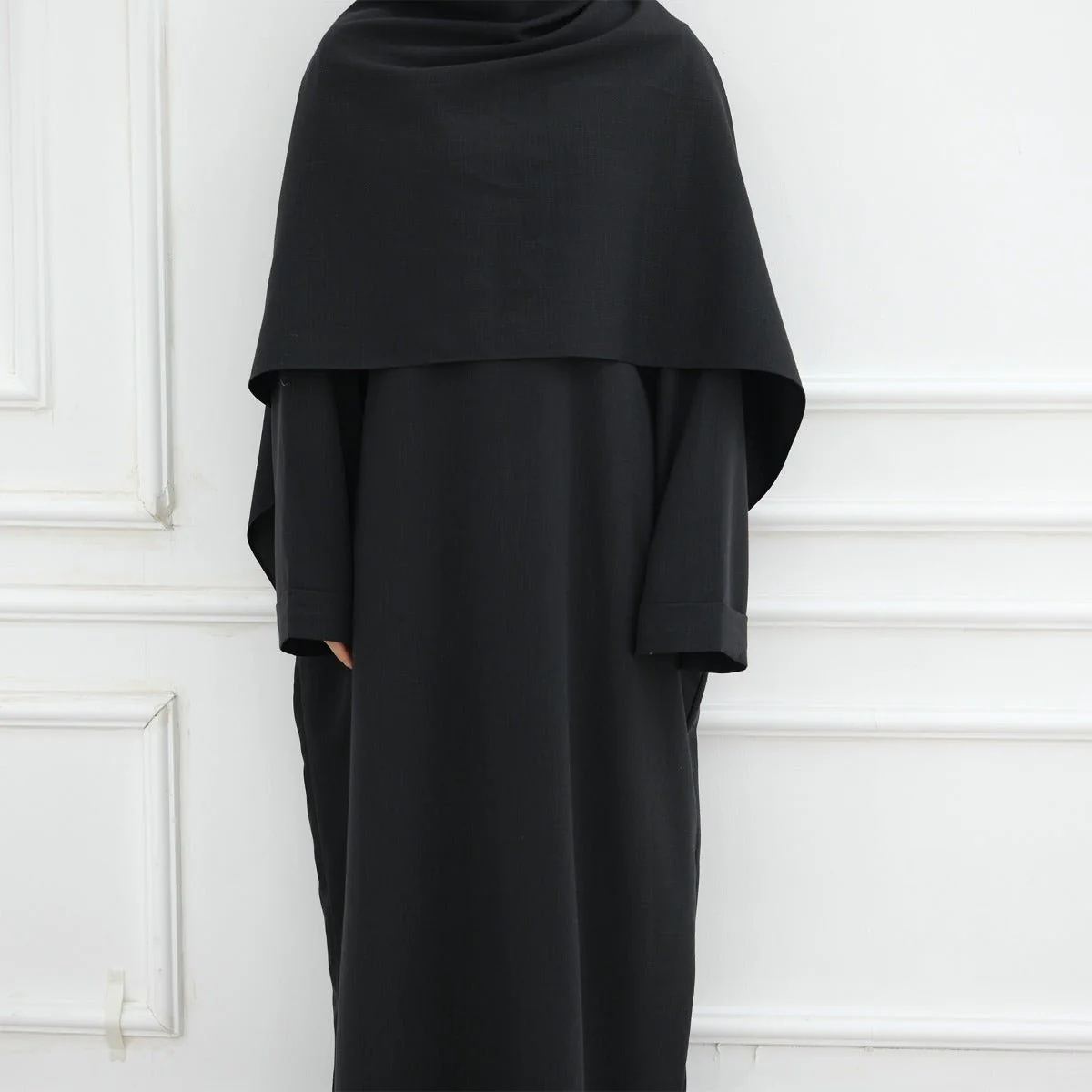 Modest Luxury Robe Dress Set | Premium Muslim Solid Color Two-Piece Abaya (MA249) - Image 7