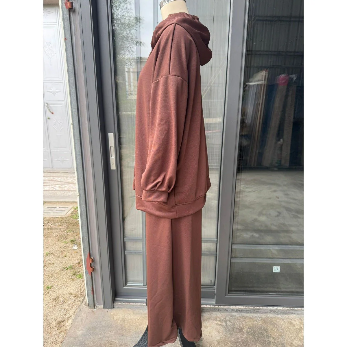 Modest Muslim Casual Wear Hooded Set | Long Sleeve Jacket & Maxi Skirt (MS095) - Image 11