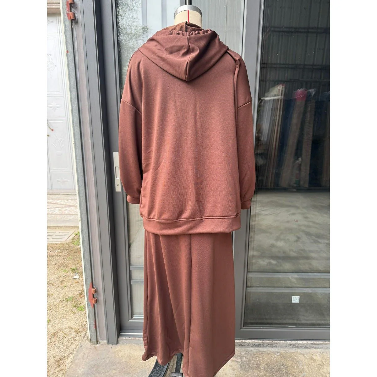 Modest Muslim Casual Wear Hooded Set | Long Sleeve Jacket & Maxi Skirt (MS095) - Image 12