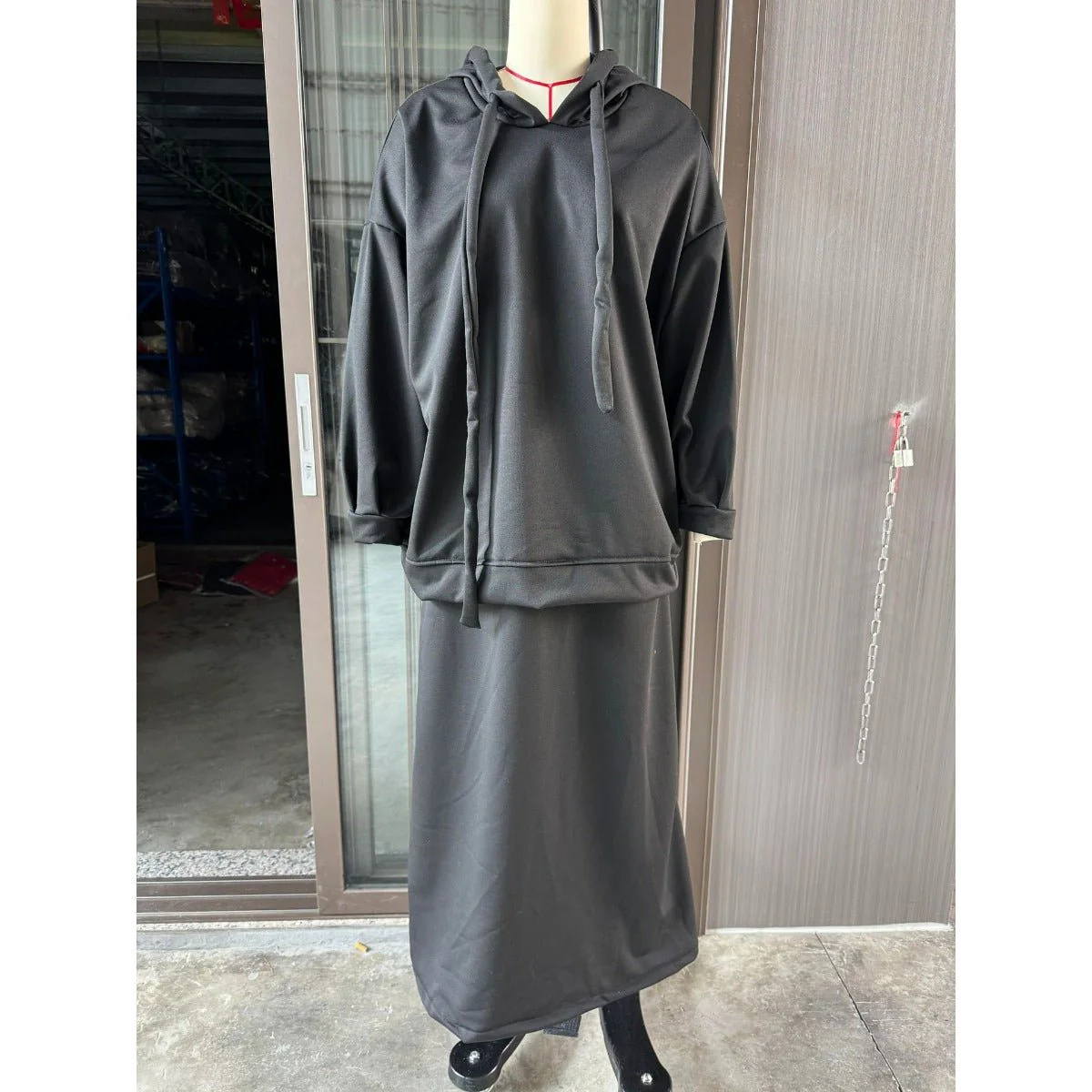 Modest Muslim Casual Wear Hooded Set | Long Sleeve Jacket & Maxi Skirt (MS095) - Image 13