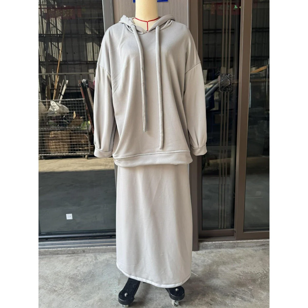 Modest Muslim Casual Wear Hooded Set | Long Sleeve Jacket & Maxi Skirt (MS095) - Image 15