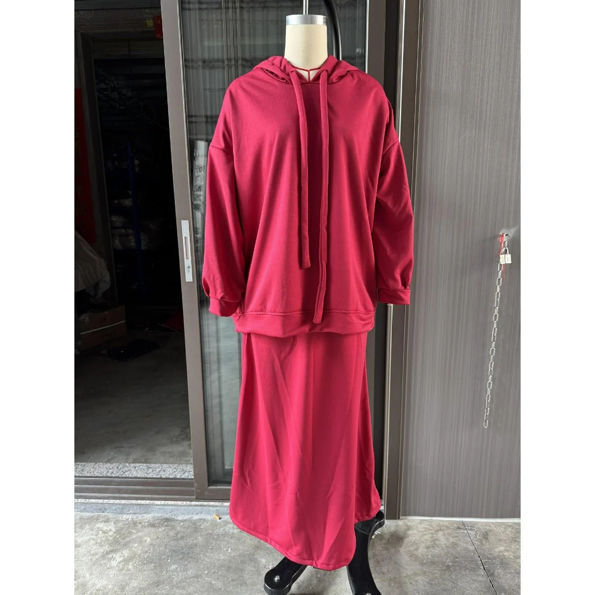 Modest Muslim Casual Wear Hooded Set | Long Sleeve Jacket & Maxi Skirt (MS095) - Image 17