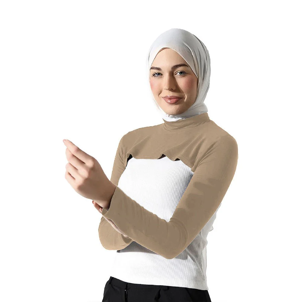 Modest Shoulder-Cover Base Layer Versatile Sleeveless Inner Top with Attached Sleeves | One Size (MAC409) - Image 16