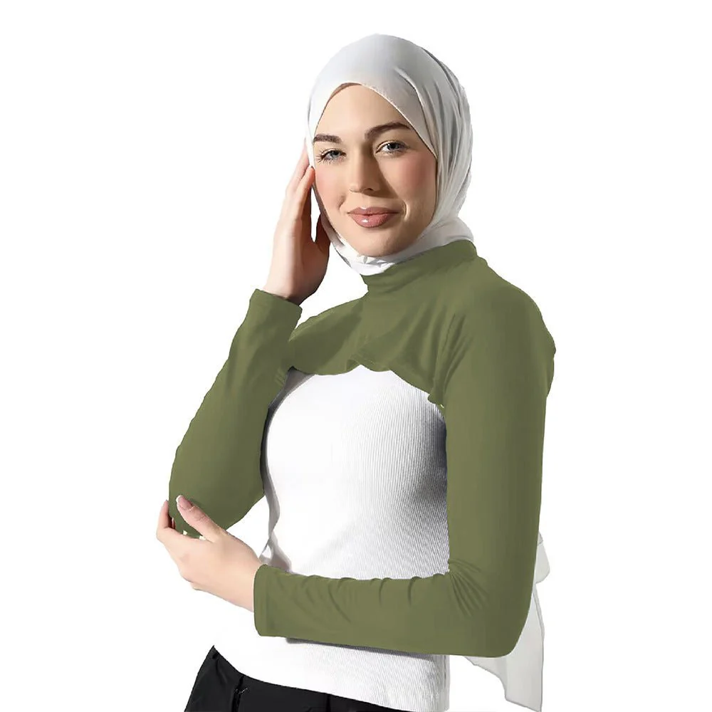 Modest Shoulder-Cover Base Layer Versatile Sleeveless Inner Top with Attached Sleeves | One Size (MAC409) - Image 9