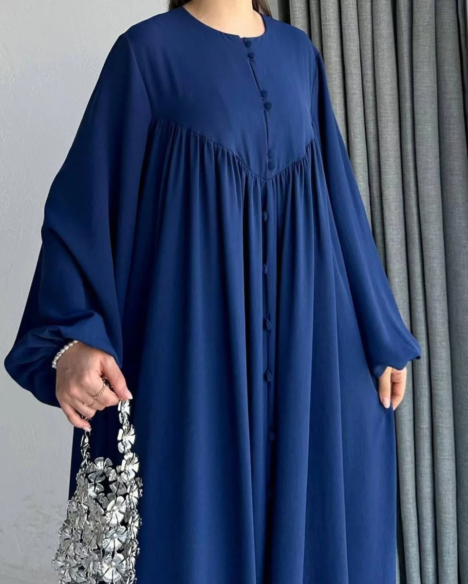 Modest Swinging sleeve Button-down Muslim Abaya (MA174) - Image 10