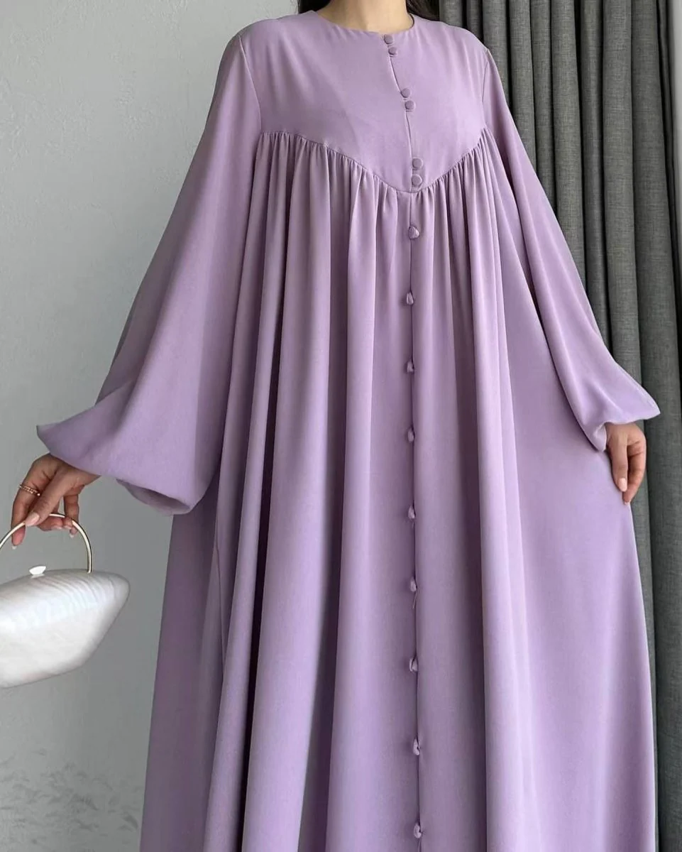 Modest Swinging sleeve Button-down Muslim Abaya (MA174) - Image 12
