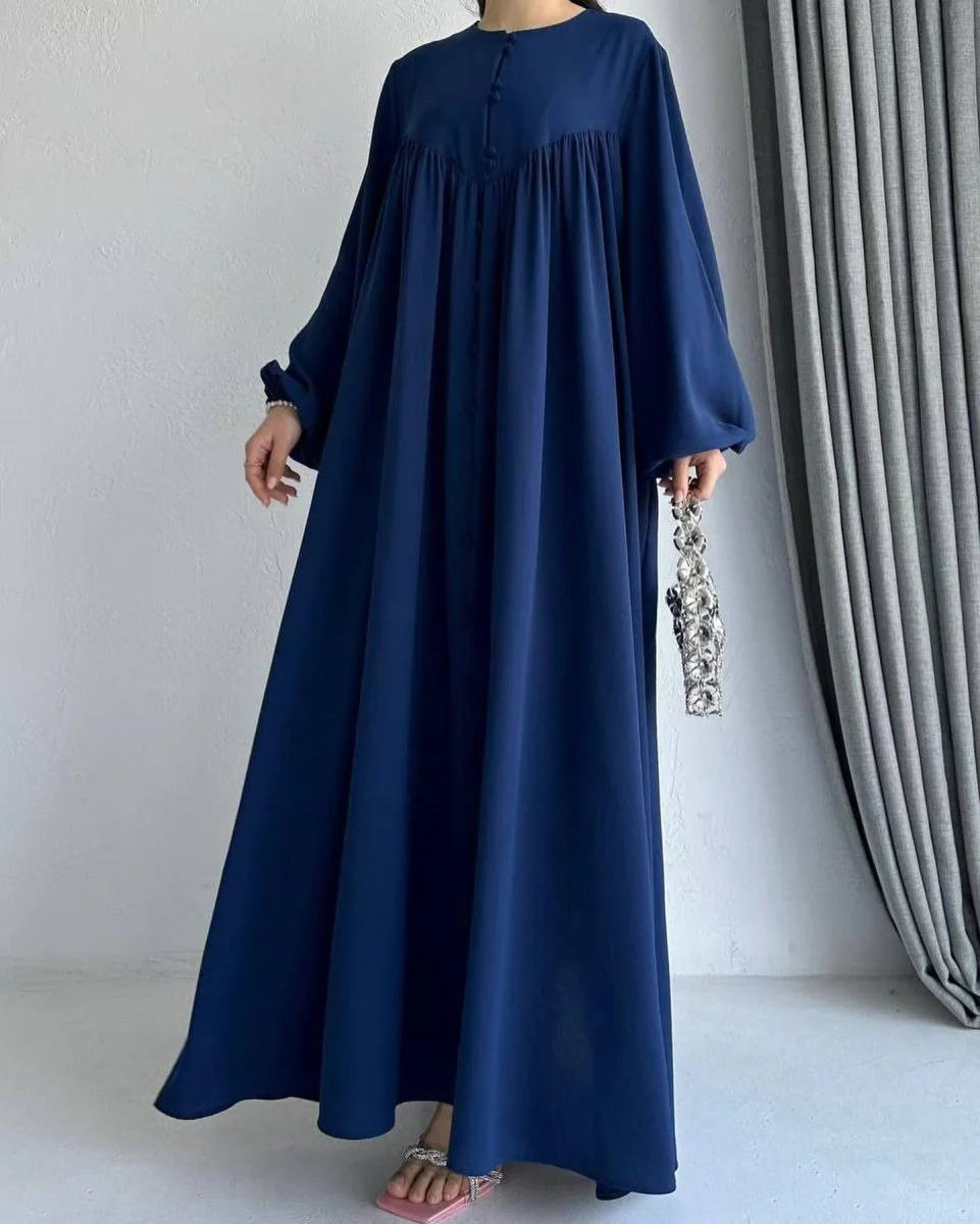 Modest Swinging sleeve Button-down Muslim Abaya (MA174) - Image 6