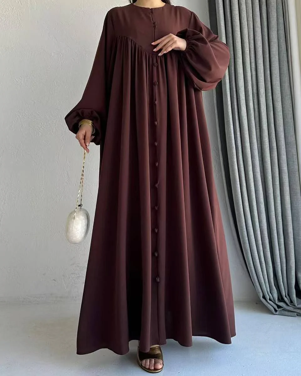 Modest Swinging sleeve Button-down Muslim Abaya (MA174) - Image 8