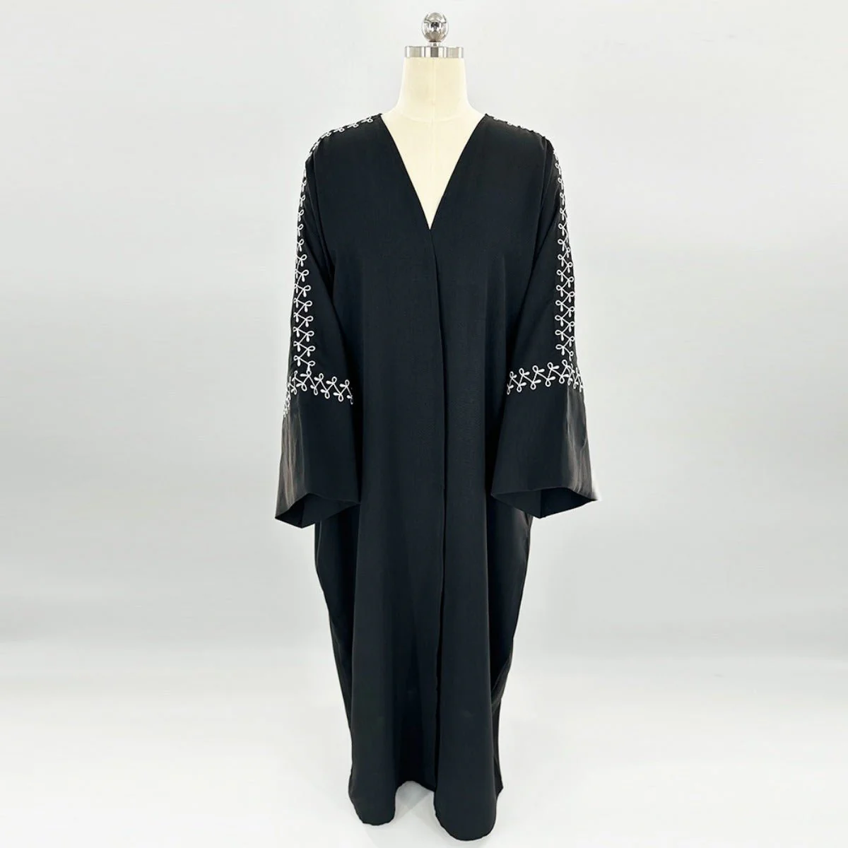 Moonlight Embroidered Abaya Set | Batwing Sleeve Robe with Matching Hijab (MOA183) - Image 18