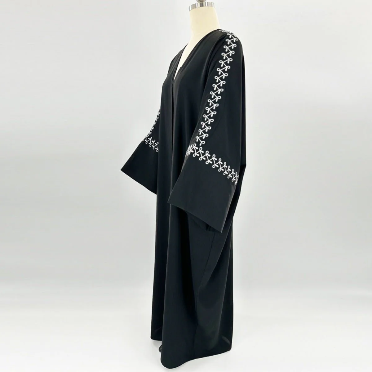 Moonlight Embroidered Abaya Set | Batwing Sleeve Robe with Matching Hijab (MOA183) - Image 19