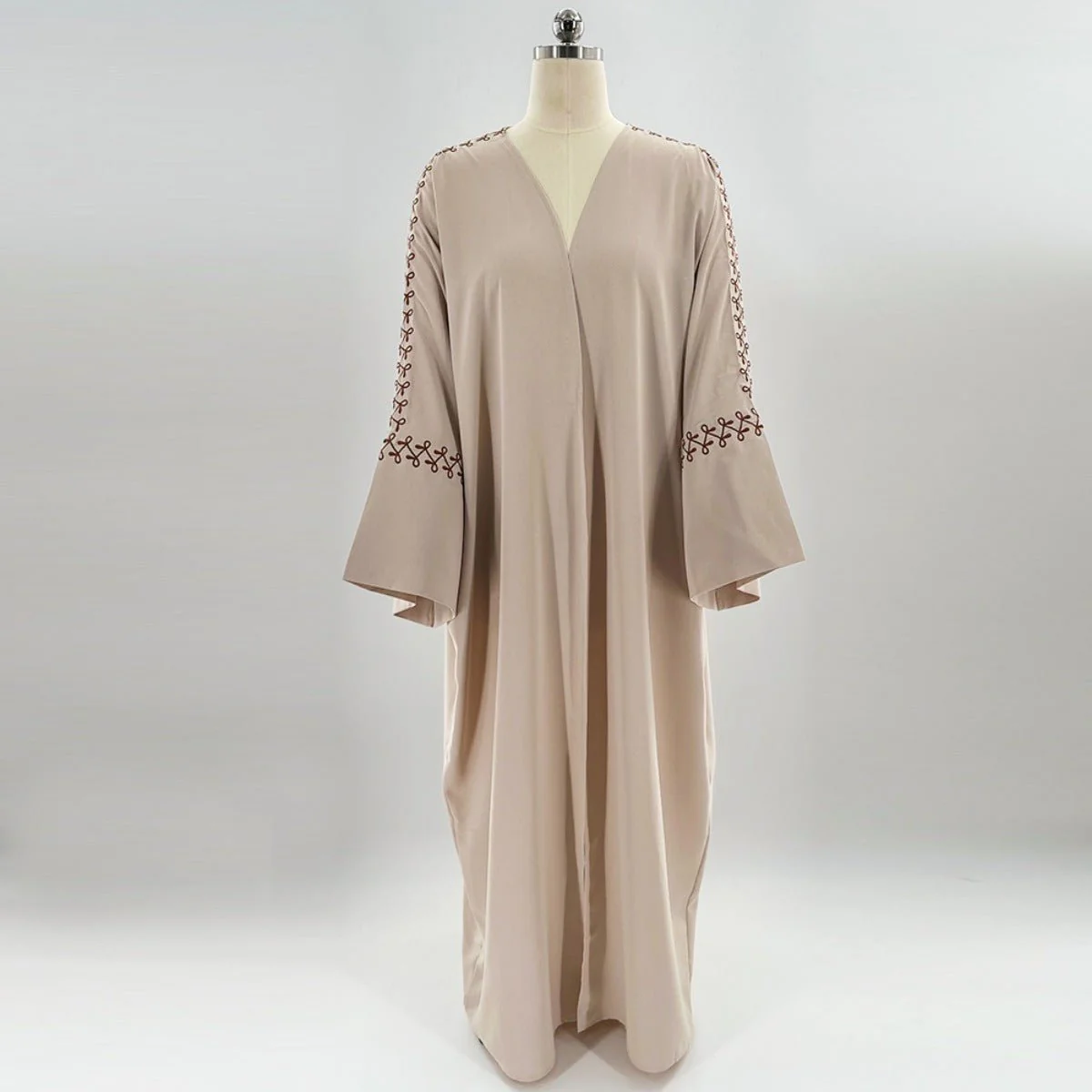 Moonlight Embroidered Abaya Set | Batwing Sleeve Robe with Matching Hijab (MOA183) - Image 9