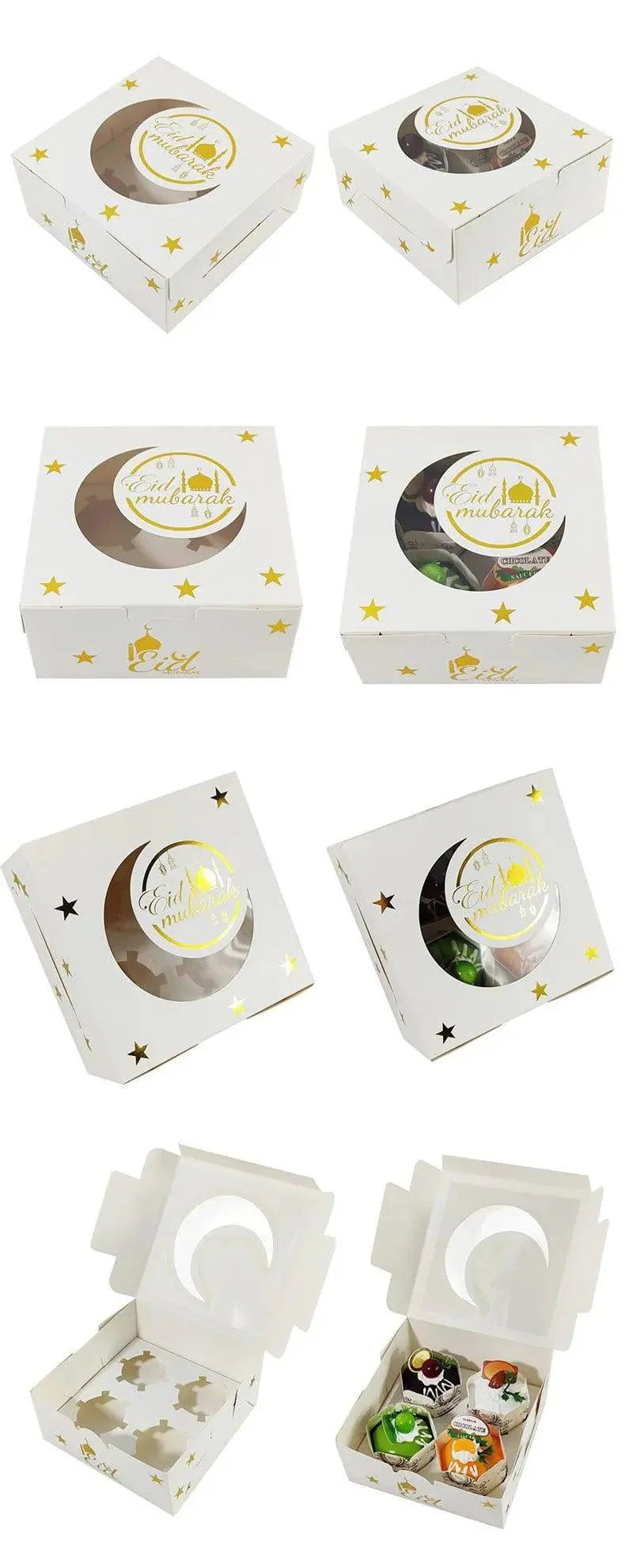 MR016 Ramadan Cupcake Packing Box,Muffin Box 4 holes - Image 6