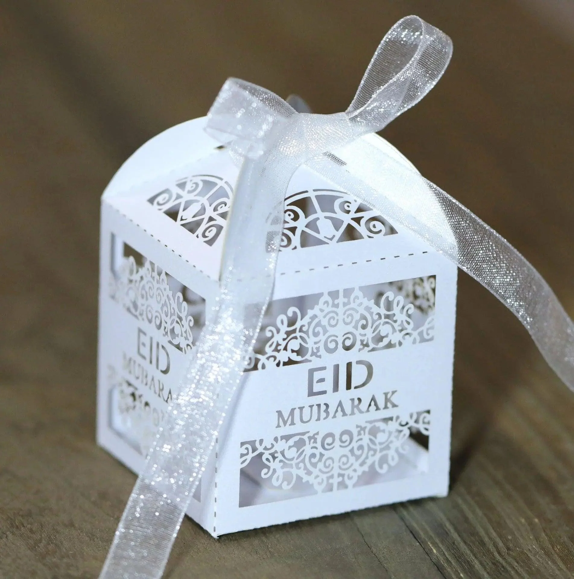 MR018 50 Pcs Happy Eid Mubarak Hollow Candy Box - Image 2