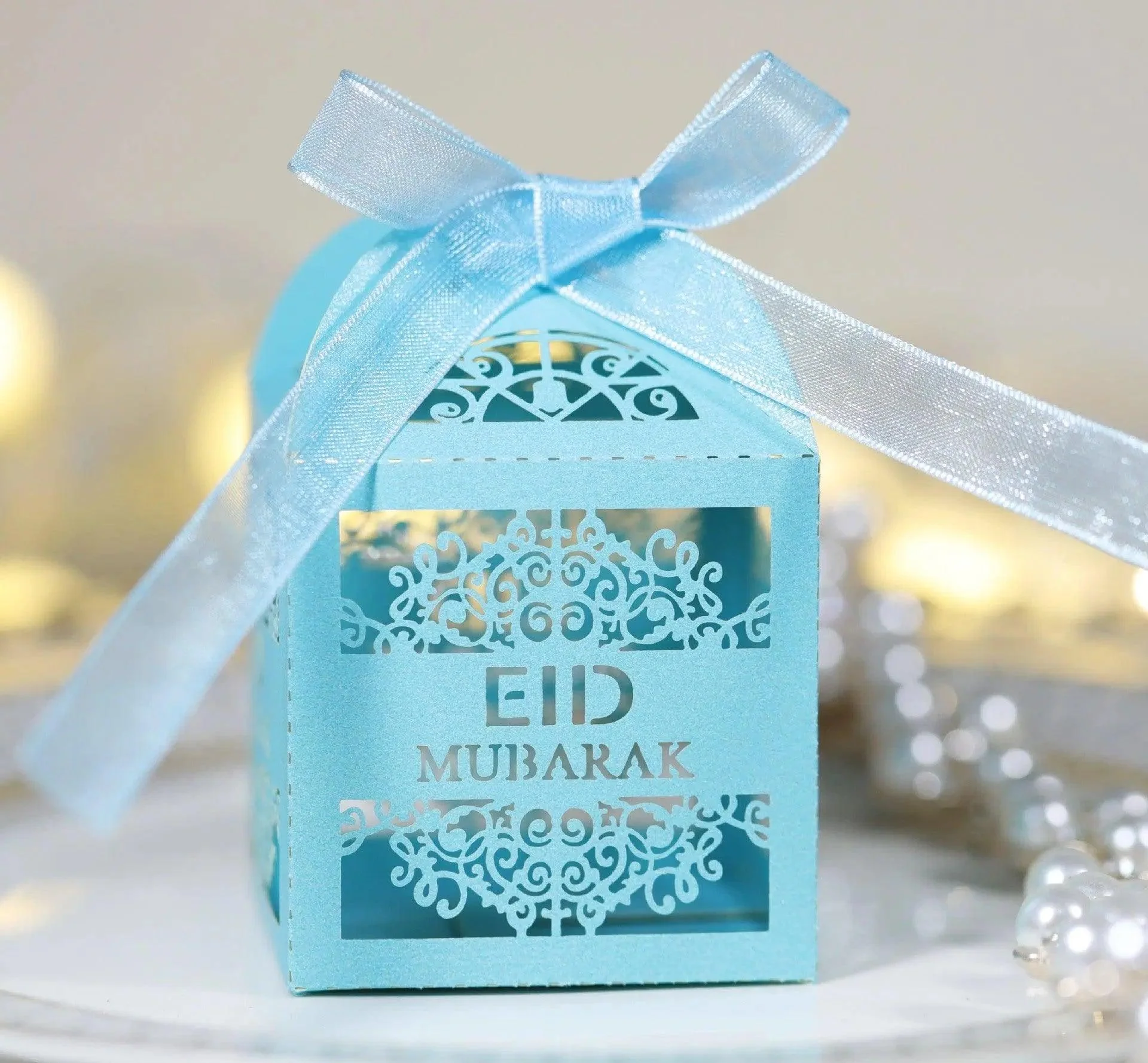 MR018 50 Pcs Happy Eid Mubarak Hollow Candy Box - Image 5