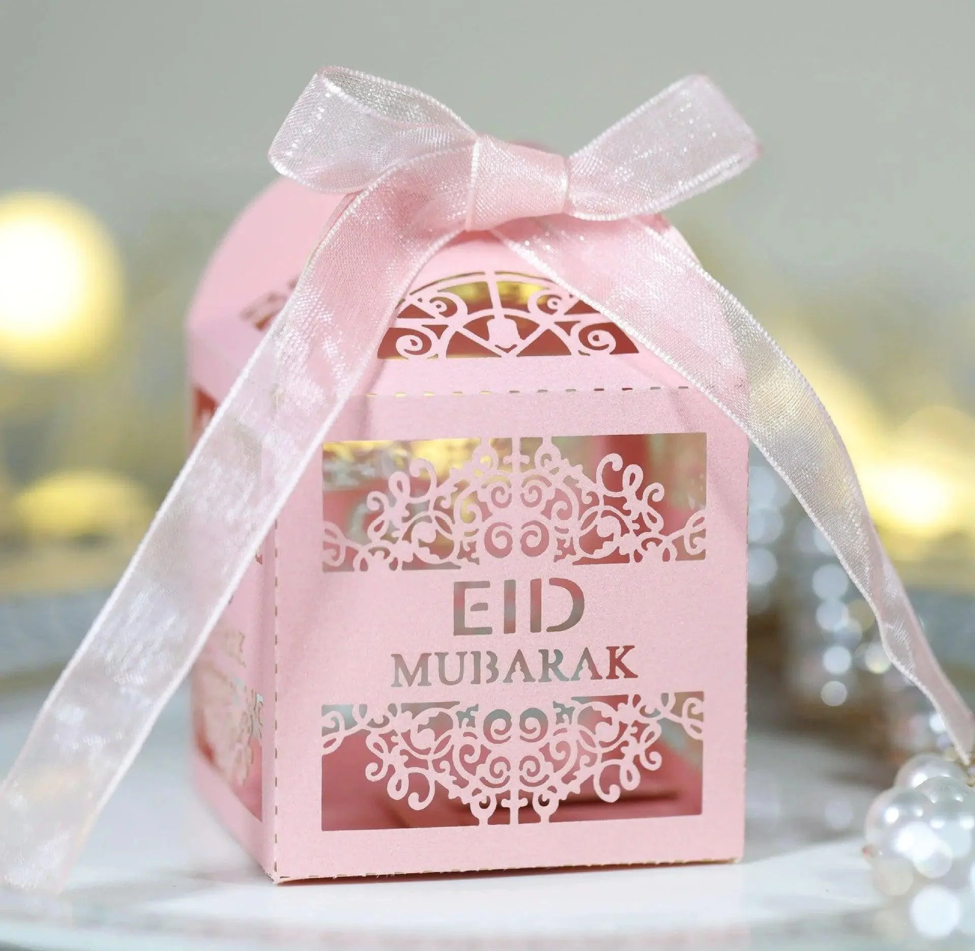 MR018 50 Pcs Happy Eid Mubarak Hollow Candy Box - Image 9