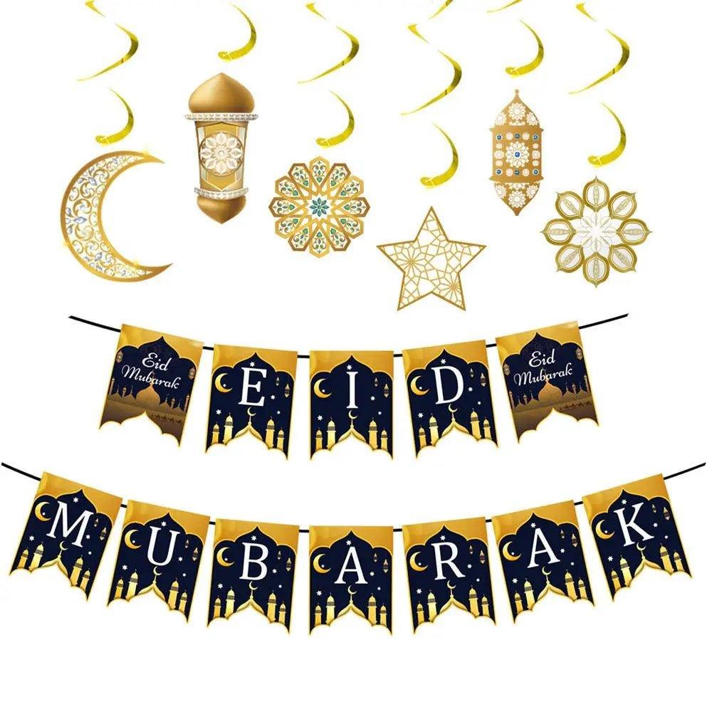 MR019 Eid Mubarak Spiral Banner,Ramadan Home Decor, 6 pcs - Image 5