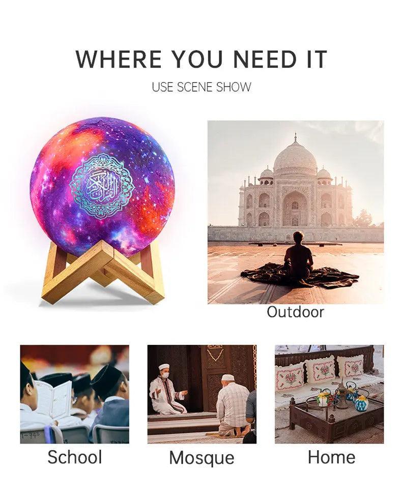 MR033 Color Moon Light Bluetooth Quran Speaker, QB512 Smart App Control Night Light - Image 9