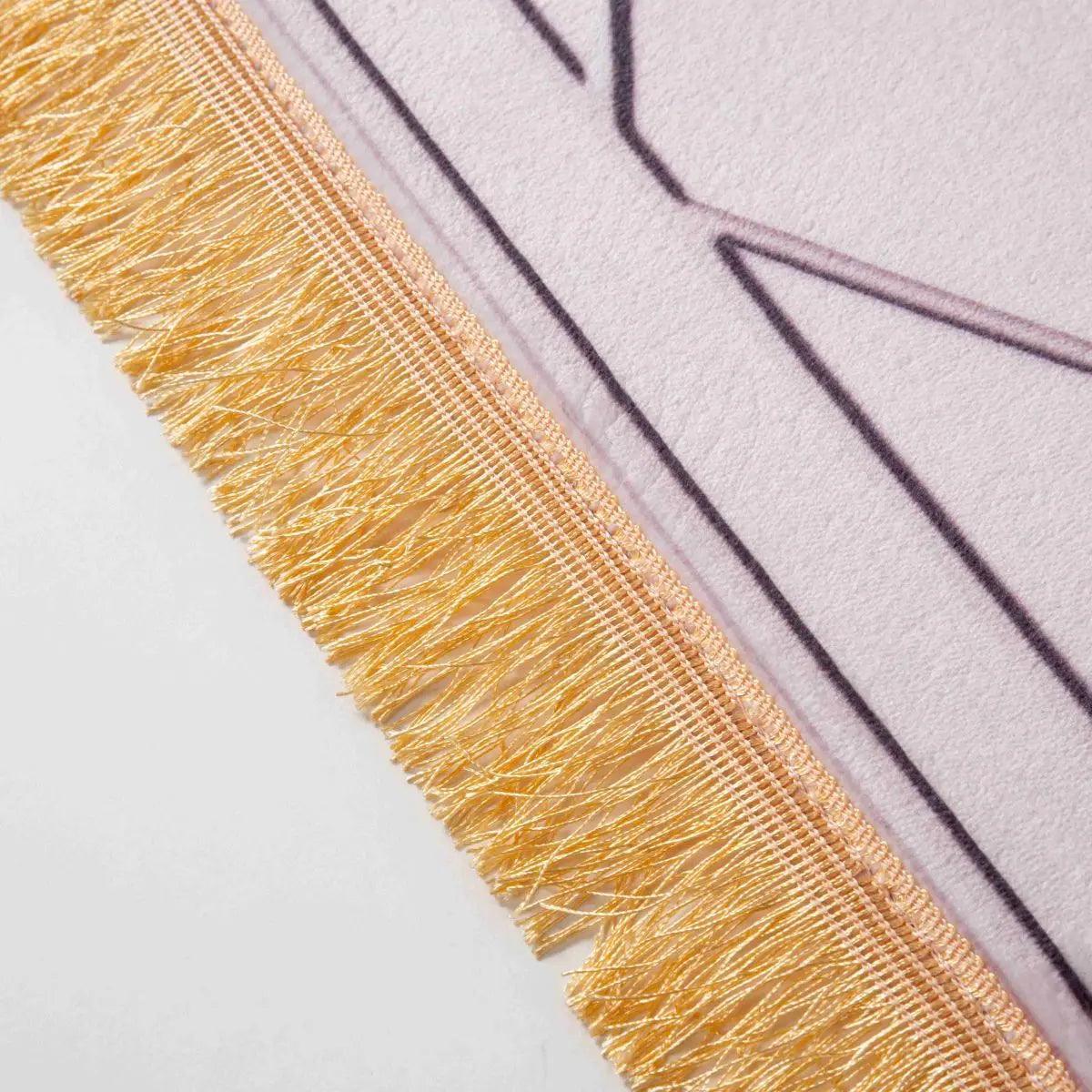 MR054 Thickened Sponge Printed Flannel Tassel Prayer Mat - Image 6