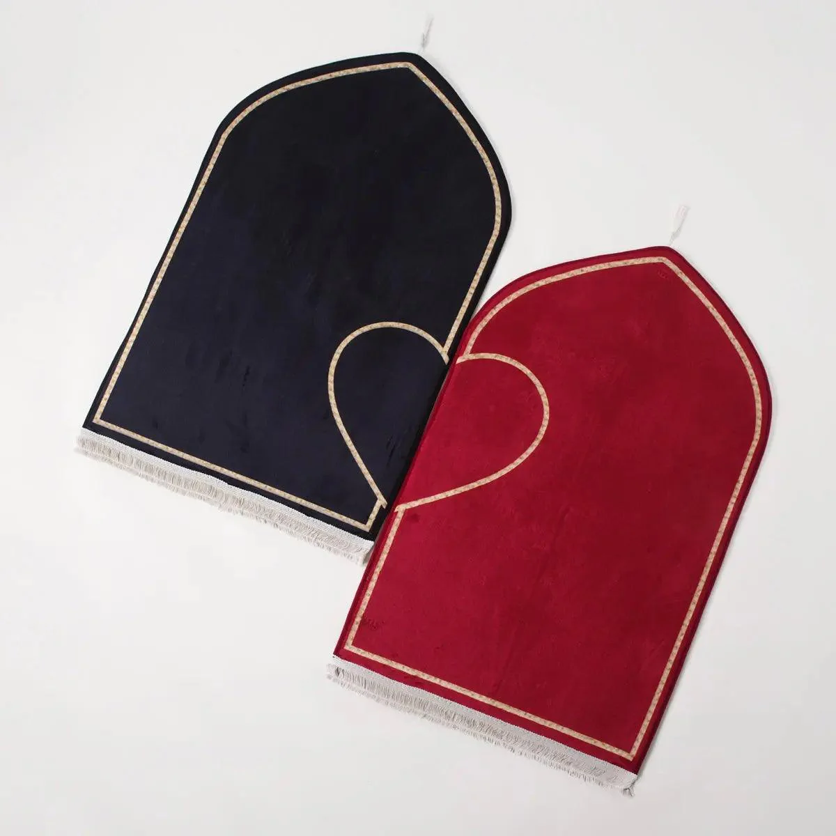 MR055 Non-Slip Embossing Flannel Interactive Heart Pattern Prayer Mat - Image 2