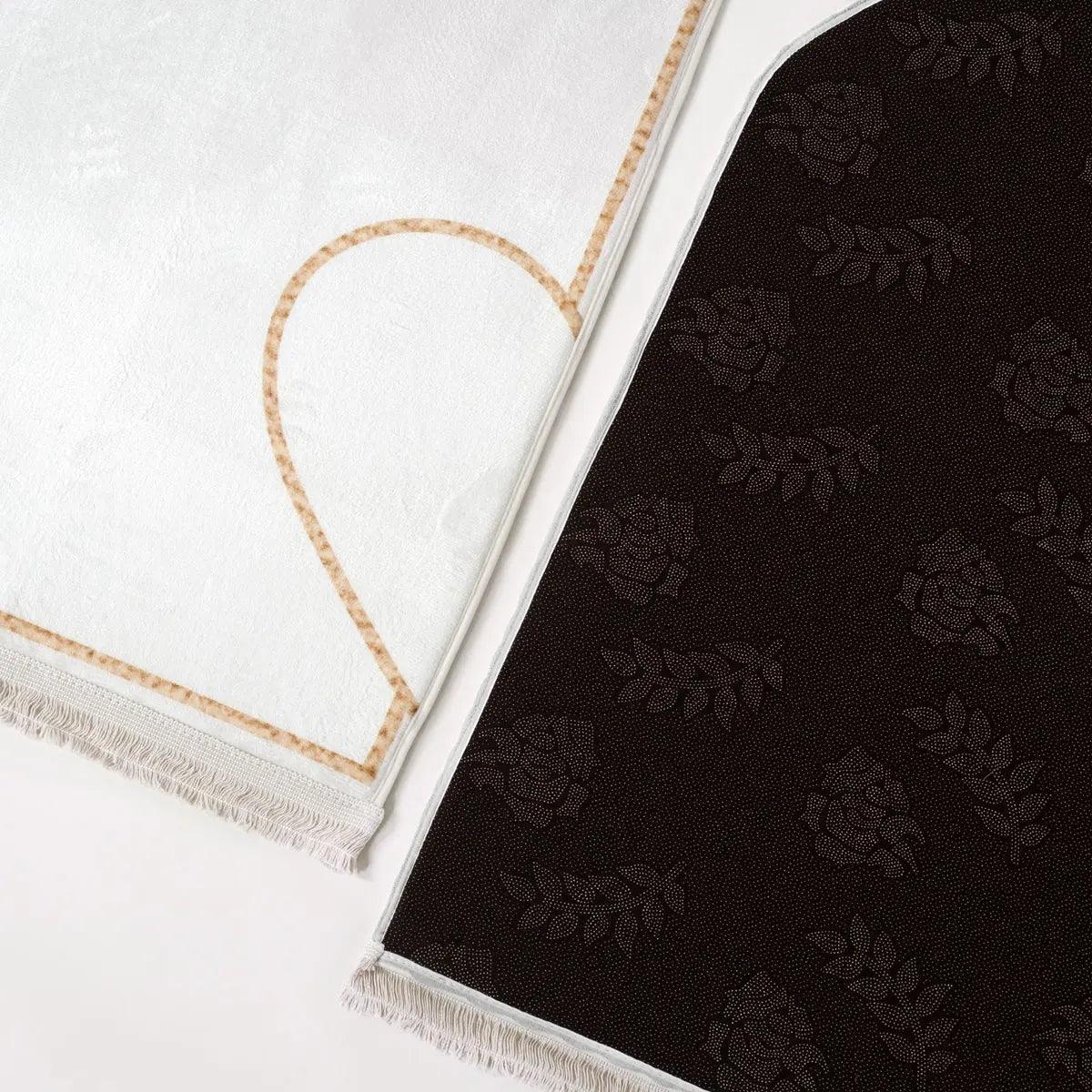MR055 Non-Slip Embossing Flannel Interactive Heart Pattern Prayer Mat - Image 4