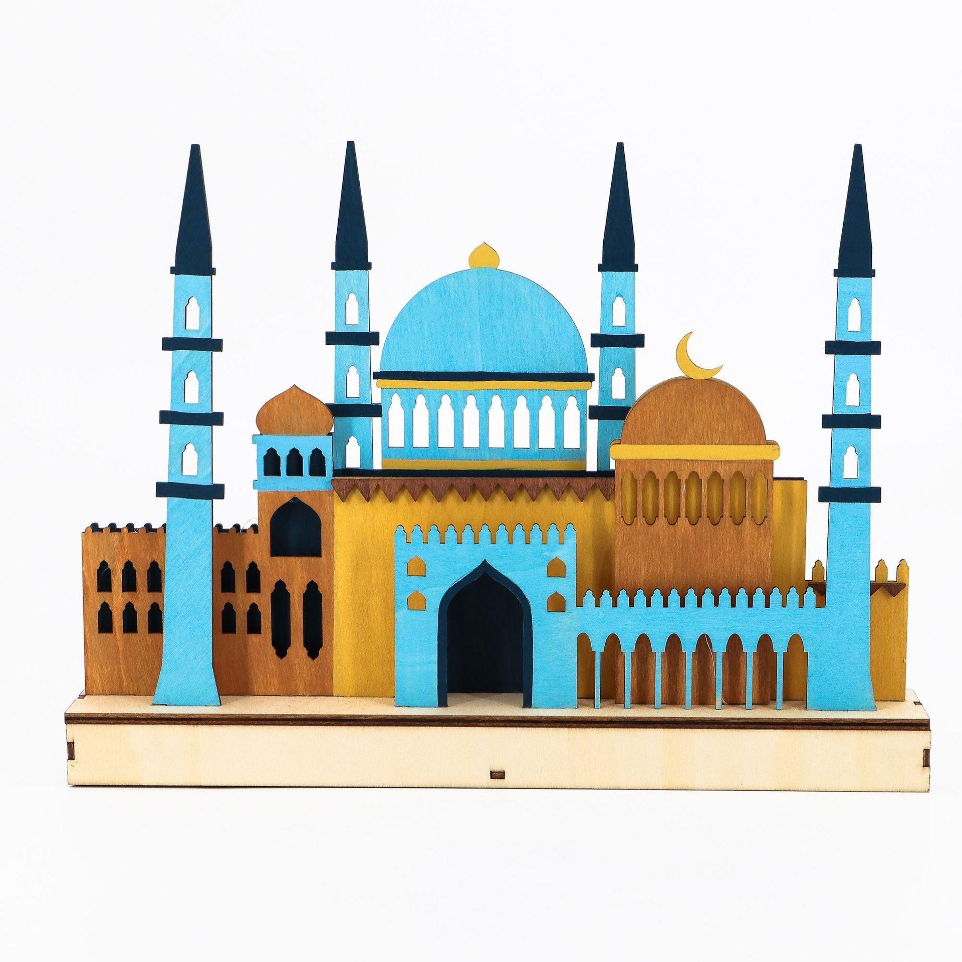 MR059 Wooden LED MASJID Shape Atmosphere Light - Image 5